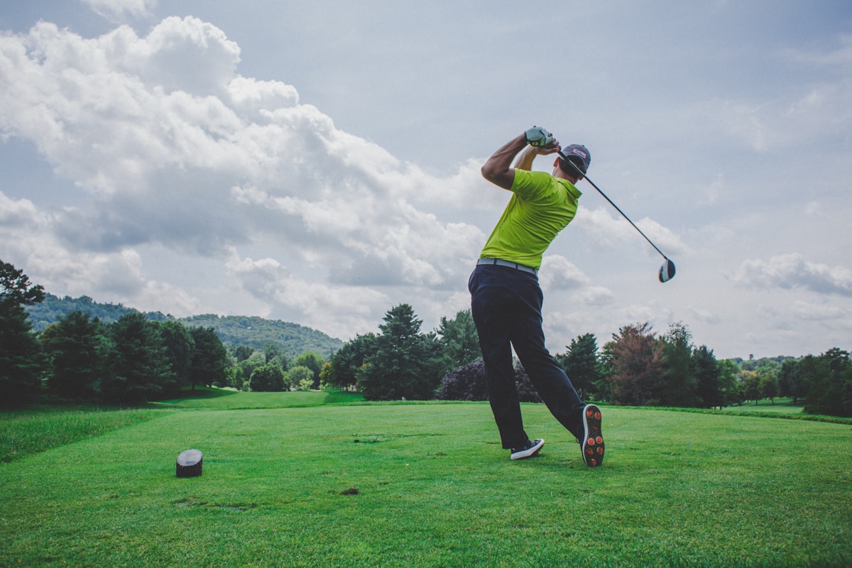 Golf green and flag